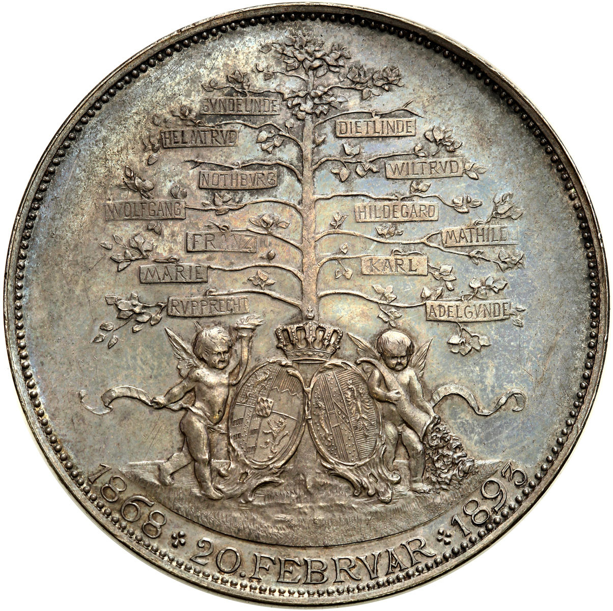 Niemcy. Bawaria Luitpold, Prinzregent 1886-1912, 1893, Medal srebro